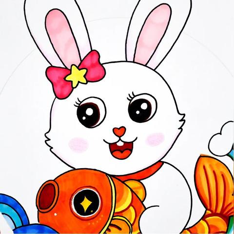 (可爱兔兔女生简笔画头像)绚丽多彩的女生小兔兔高清图片头像收集